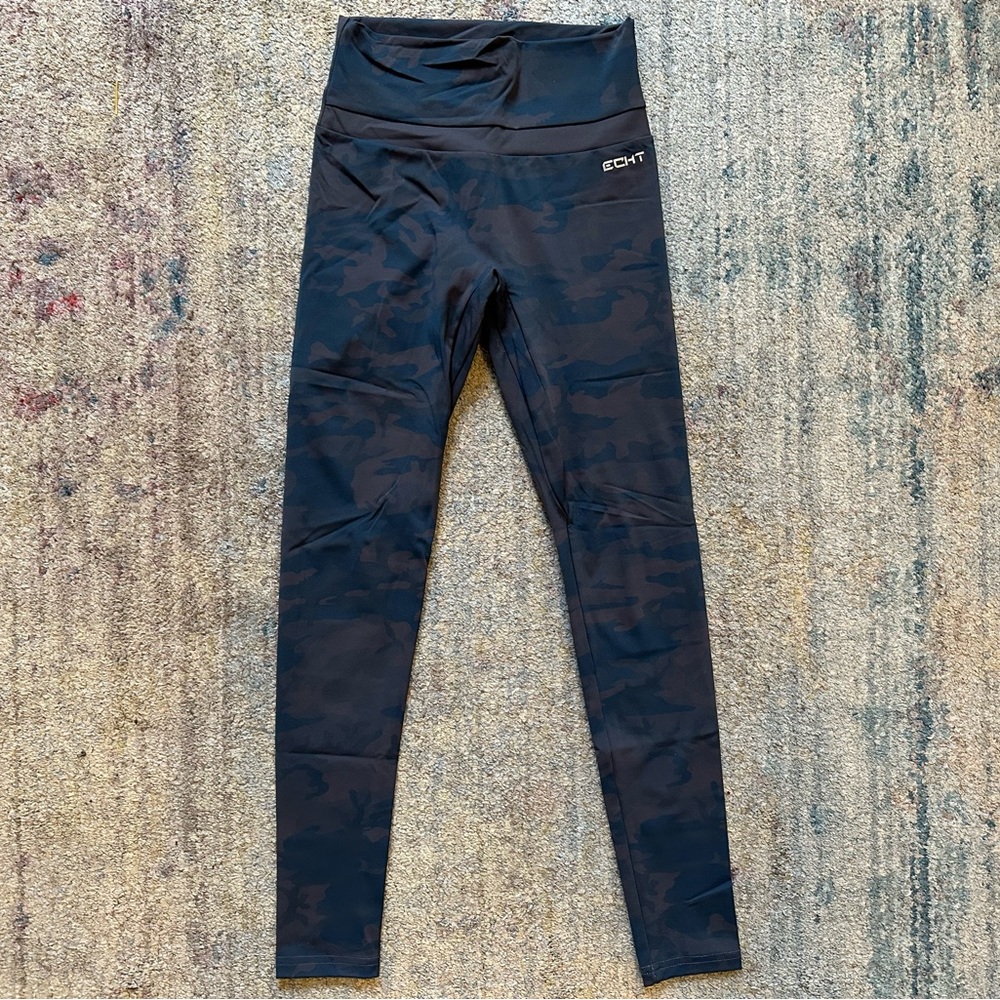 New Echt Apparel Leggings Blue/Brown Camo Size S